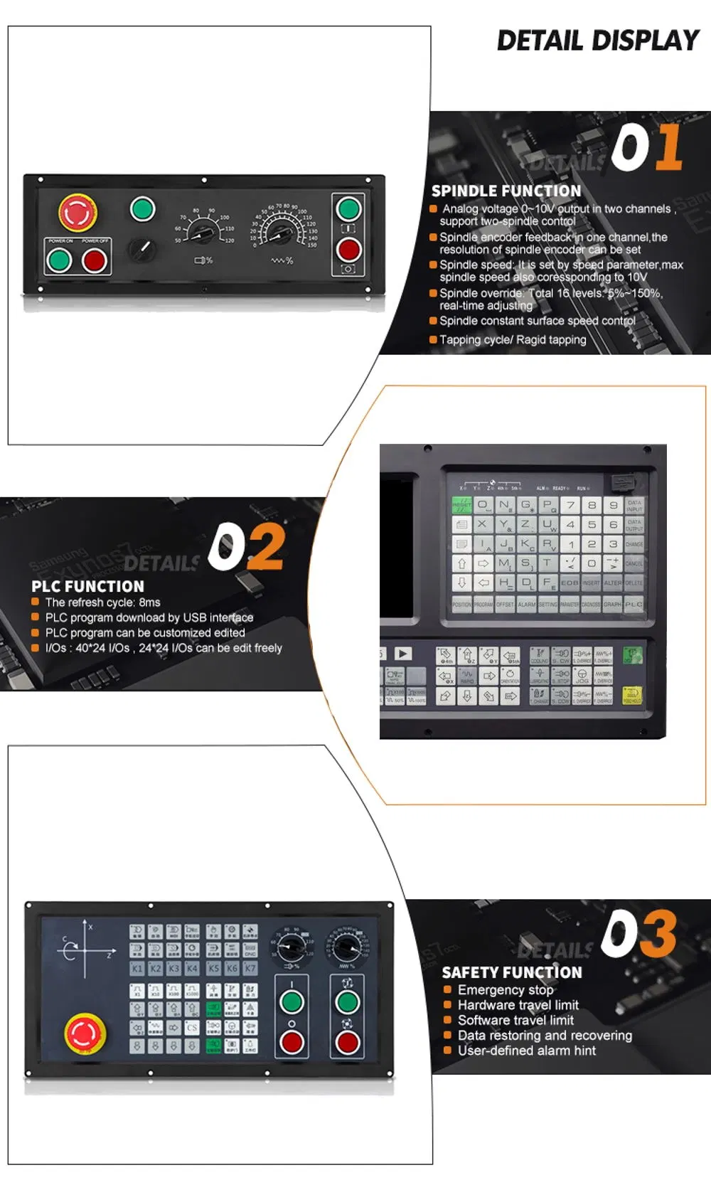 Cheap Absolute 3 Axis CNC Lathe Controller Similar Fanuc CNC Controller Lathe Systems with Atc Function